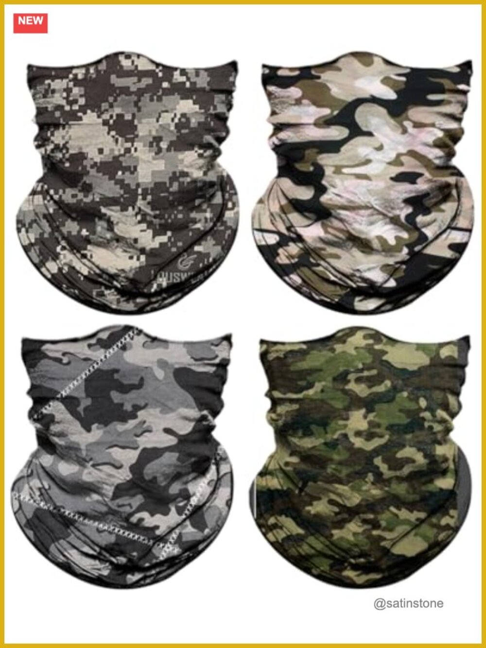 4 Pack Neck Gaiter Face Cover Head Wrap Balaclava Headband Magic Scarf